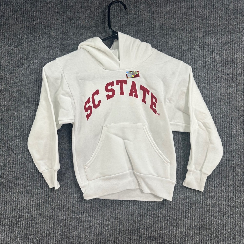 Port and Company SC State Hoodie Kids Youth XS 2/4 White Excellent Collegiate